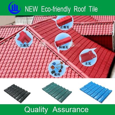 Spanish Style Synthetic Resin Roof Tiles 2.3-3.0mm Thickness