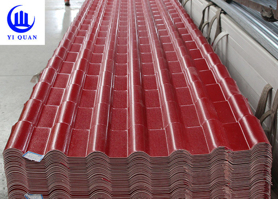color rojo de ladrillo de ASA Spanish Bamboo Roof Sheet de la anchura de 1050m m