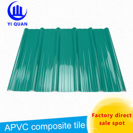 Tejas de tejado largas del Pvc del palmo 210m m del verde de BS4203 ASTM